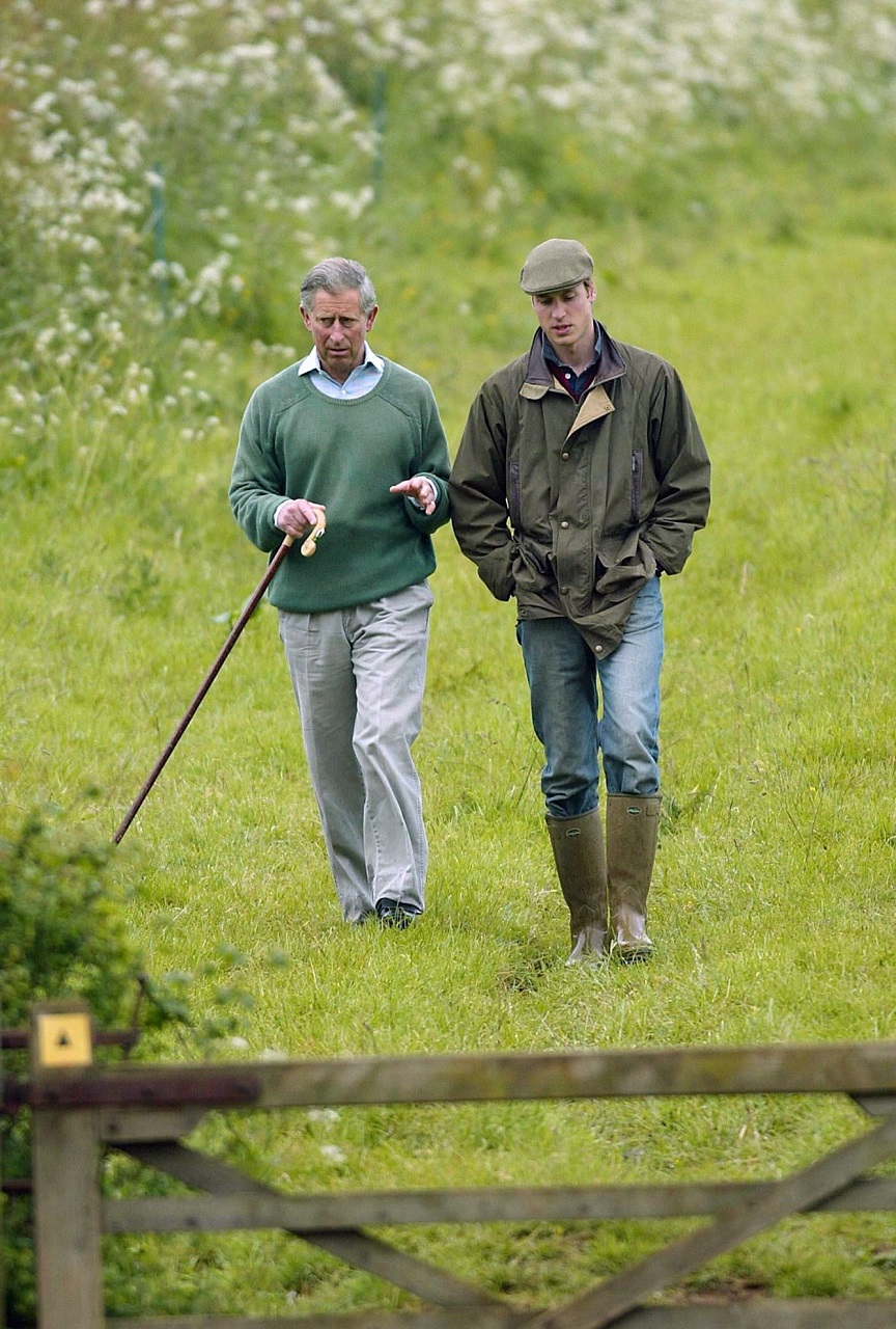 Walkabout on the Duchy Estate HM The King with the current Duke of Cornwall, HRH The Prince of Wales.